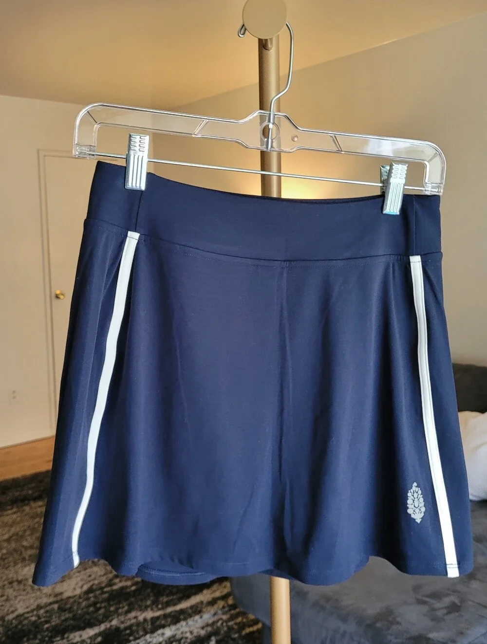 Free People Movement Never Better Volley Skort Skirt Navy Blue And White Stripe - Picture 11 of 16